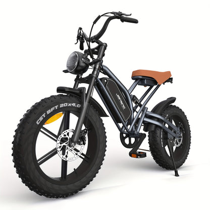 Electric Bike JANSNO 20" X 4.0 for Adults - 500W Brushless Motor, 48V 14Ah Removable Long-Lasting Battery, Wide Mountain Bike Tires