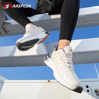 BAASPLOA Chaussures de course à pied tendance à rayures pour toutes les activités de plein air, baskets confortables et respirantes antidérapantes, entraînement en salle de sport