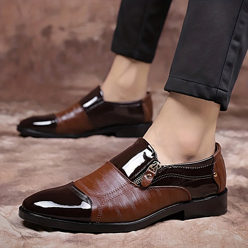 Chaussures mocassins habillées pour hommes avec fermeture à glissière latérale, chaussures à enfiler confortables et antidérapantes, chaussures pour hommes, printemps et été