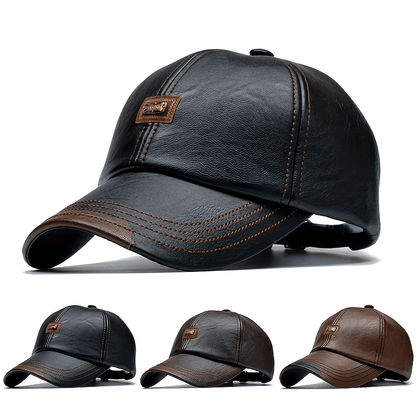 Casquette De Baseball En Cuir PU Pour Hommes, 1 Pièce, Chapeau De Soleil Décontracté Pour L'extérieur