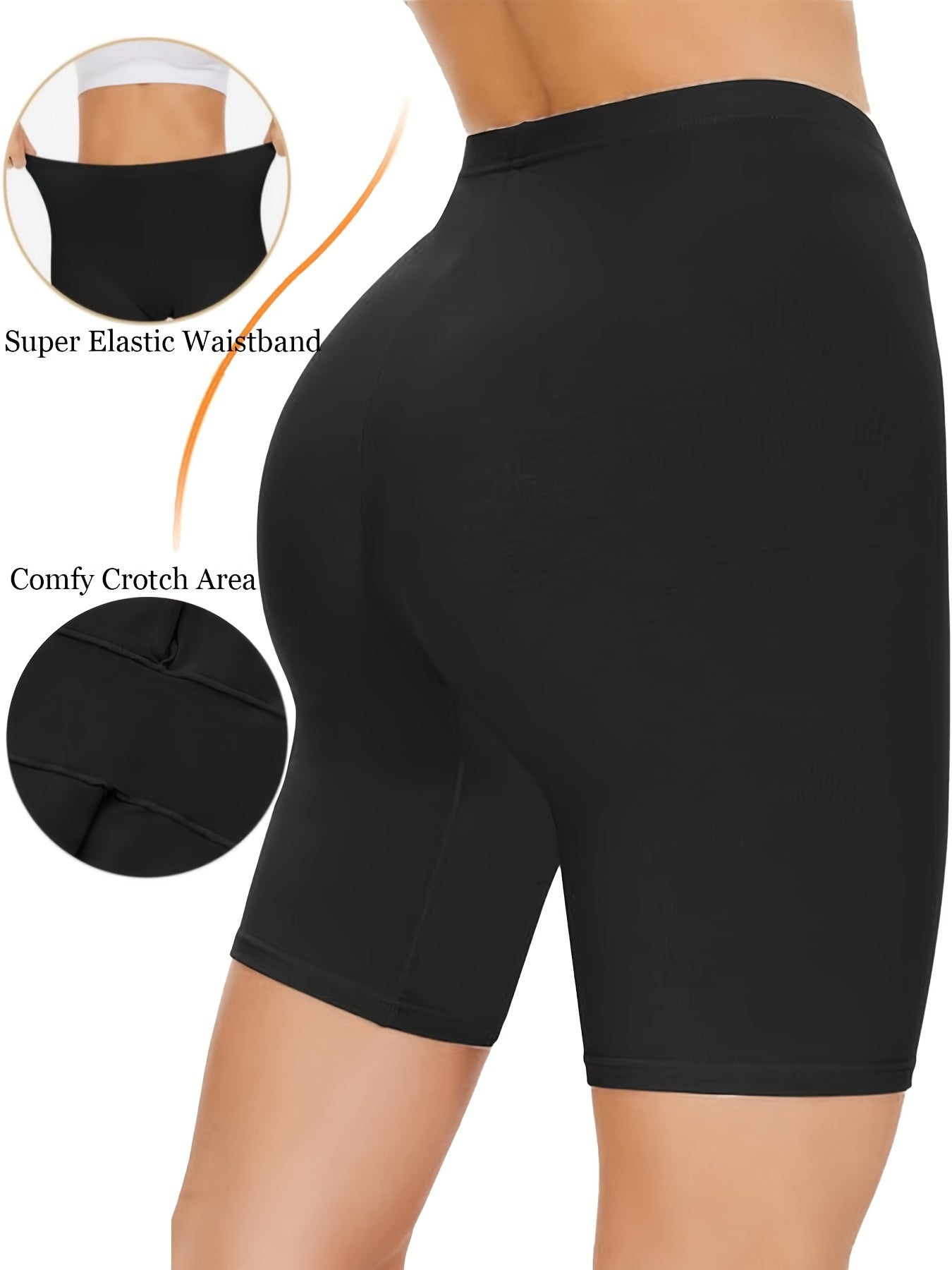 Lot de 3 shorts anti-frottement pour femmes, short gainant lissant le ventre pour porter sous les robes, shorts de cyclisme et de course à taille haute pour femmes pour le sport