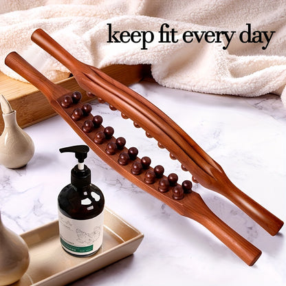 1 20 Beads Massage Stick, Can Relax The Whole Body, Relax Muscles After Exercise, Relieve Body Pain And Fatigue, Wooden Exercise Tools 