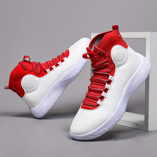 Chaussures De Basket-ball Hautes Tendance Pour Hommes, Baskets Confortables À Lacets Antidérapantes Et Absorbant Les Chocs Pour Les Activités Extérieures Des Hommes