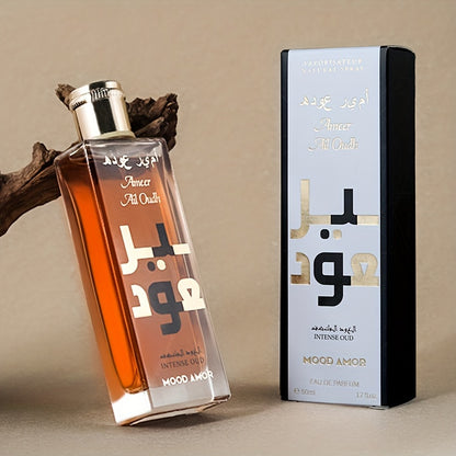 Eau de Cologne pour homme d'inspiration moyen-orientale, 50 ml, parfum boisé oriental longue durée avec des notes de bois de santal, de rose et de musc.