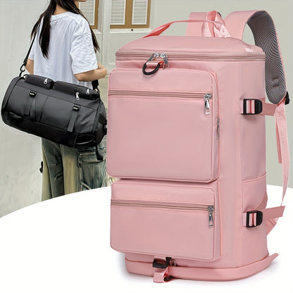 Sac à dos de voyage grande capacité avec bretelles amovibles - Parfait pour le fitness, la natation et plus encore - Imperméable, durable et élégant en rose