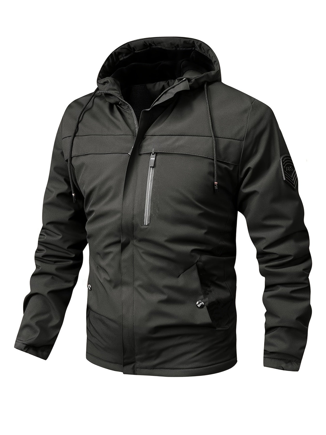 Veste légère et imperméable pour homme, coupe-vent à capuche zippé uni, polyvalent pour la randonnée et les activités de plein air.