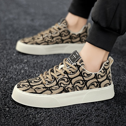 Men's Slip-on Casual Shoes, Non-slip Breathable Ethnic Geometric Tile Pattern Fashion Shoes for Outdoor Walking Fishing Travel All Seasons. 