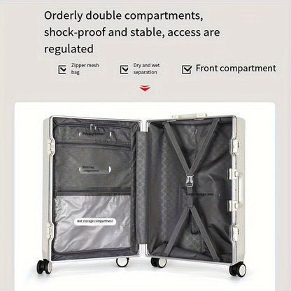 Valise rigide minimaliste et unie de 20/24 pouces pour homme et femme, valise trolley de voyage polyvalente avec roulettes pivotantes, valise pour voyage d'affaires